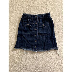 Hidden Jeans Brand Blue Denim Skirt w/ Front Buttons Closure SMALL